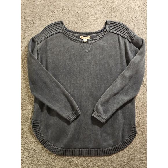 Boutique Rough Hewn Women Heavy Sweater L 100% Cotton Grey - Picture 1 of 6